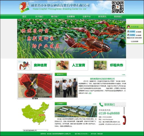 武漢網(wǎng)站設(shè)計 湖北省小龍蝦良種選育繁育中心開通使用